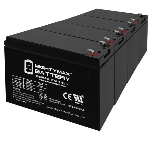Mighty Max Battery 12V 7Ah SLA Battery Replaces Yuasa NP7-12FR Flame Retardant - 4PK MAX3943292